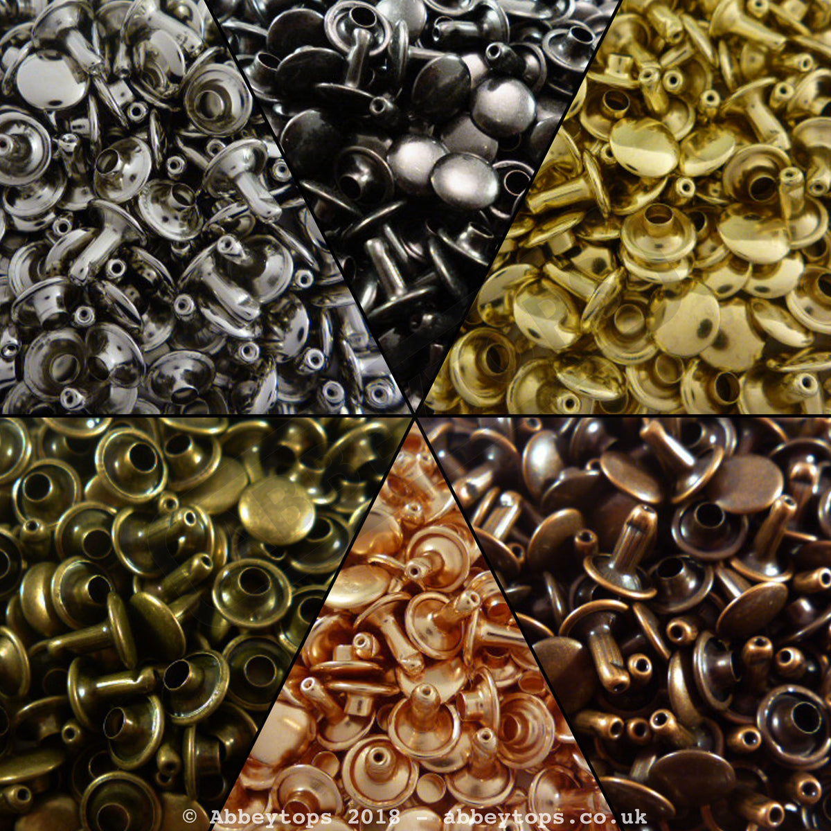 Uxcell Leather Rivets Double Cap Brass Rivet Leather Studs | Harfington, Silver Tone / 10mm / 1Set